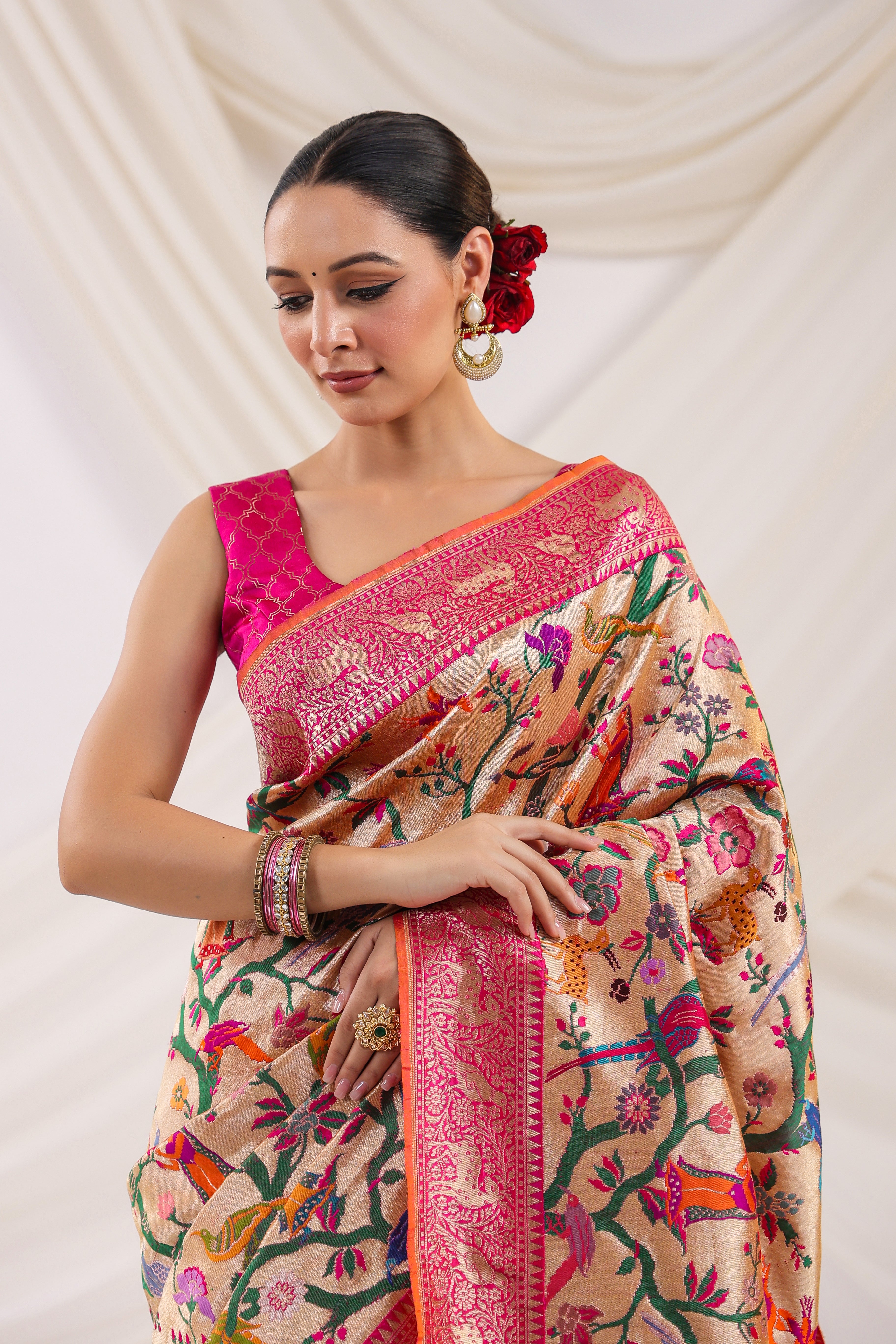 Red Soft banarasi katan silk saree at Rs 2900 | Katan Silk Sarees in Surat  | ID: 2851628606112